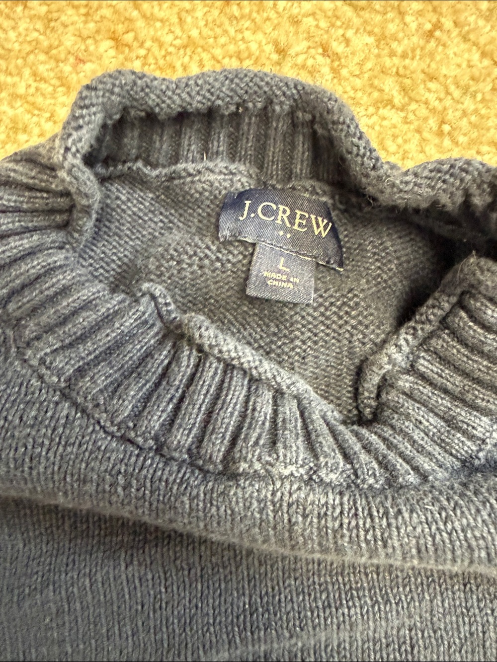 JCrew Men's Crewneck Sweater in Dark Blue - Picture 3 of 4
